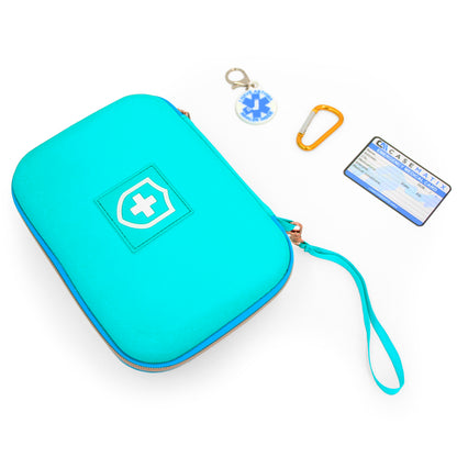 8" Turquoise Asthma Inhaler Case for Travel Fits Spacer, Mask and Accessories, Includes Case Only