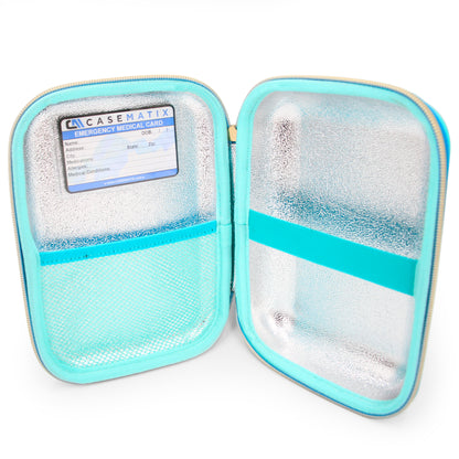 8" Turquoise Asthma Inhaler Case for Travel Fits Spacer, Mask and Accessories, Includes Case Only