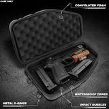 CASEMATIX Locking Pistol Case Fits Small to Large 9mm Pistols with Room For Extra Clips and Attachments - Premium Handgun Case with Lock Zippers