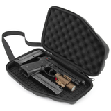 CASEMATIX Locking Pistol Case Fits Small to Large 9mm Pistols with Room For Extra Clips and Attachments - Premium Handgun Case with Lock Zippers