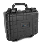 CASEMATIX 10" Waterproof Hard Travel Case with Padlock Rings and Customizable Foam - Fits Accessories up to 8.5" x 6" x 3.25"