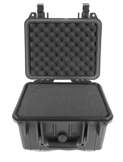 CASEMATIX 10" Waterproof Hard Travel Case with Padlock Rings and Customizable Foam - Fits Accessories up to 8.5" x 6" x 3.25"