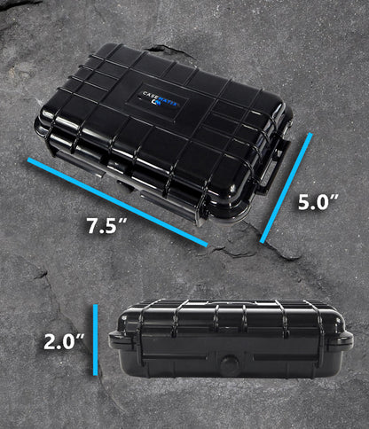 7.4" Waterproof Hard Travel Case with Customizable Foam - Fits Accessories up to 6.3" x 3.75" x 1.25"