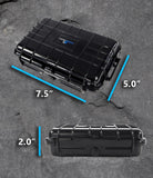 CASEMATIX 7.4" Waterproof Hard Travel Case with Customizable Foam - Fits Accessories up to 6.3" x 3.75" x 1.25"