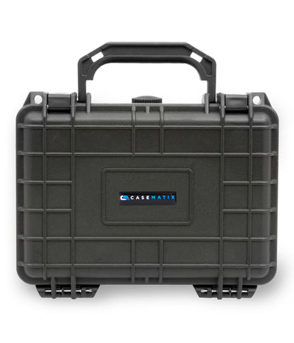 8" Waterproof Hard Travel Case with Padlock Rings and Customizable Foam - Fits Accessories up to 6" x 3.5" x 2.75"