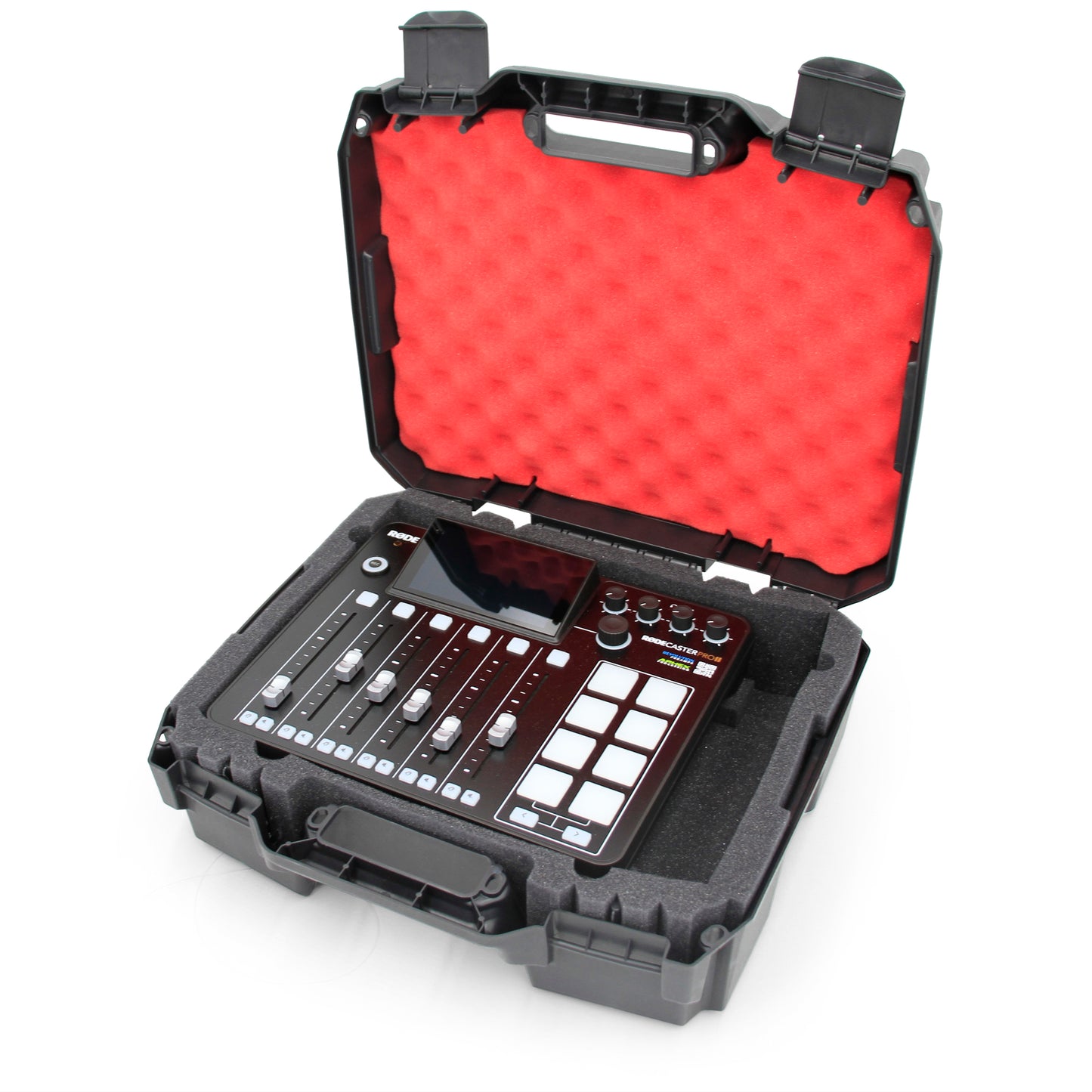 Hard Case Compatible With Rode Rodecaster Pro 2 Podcast Mixer , Podcaster Wireless Microphones and Adapters - Impact Resistant Exterior