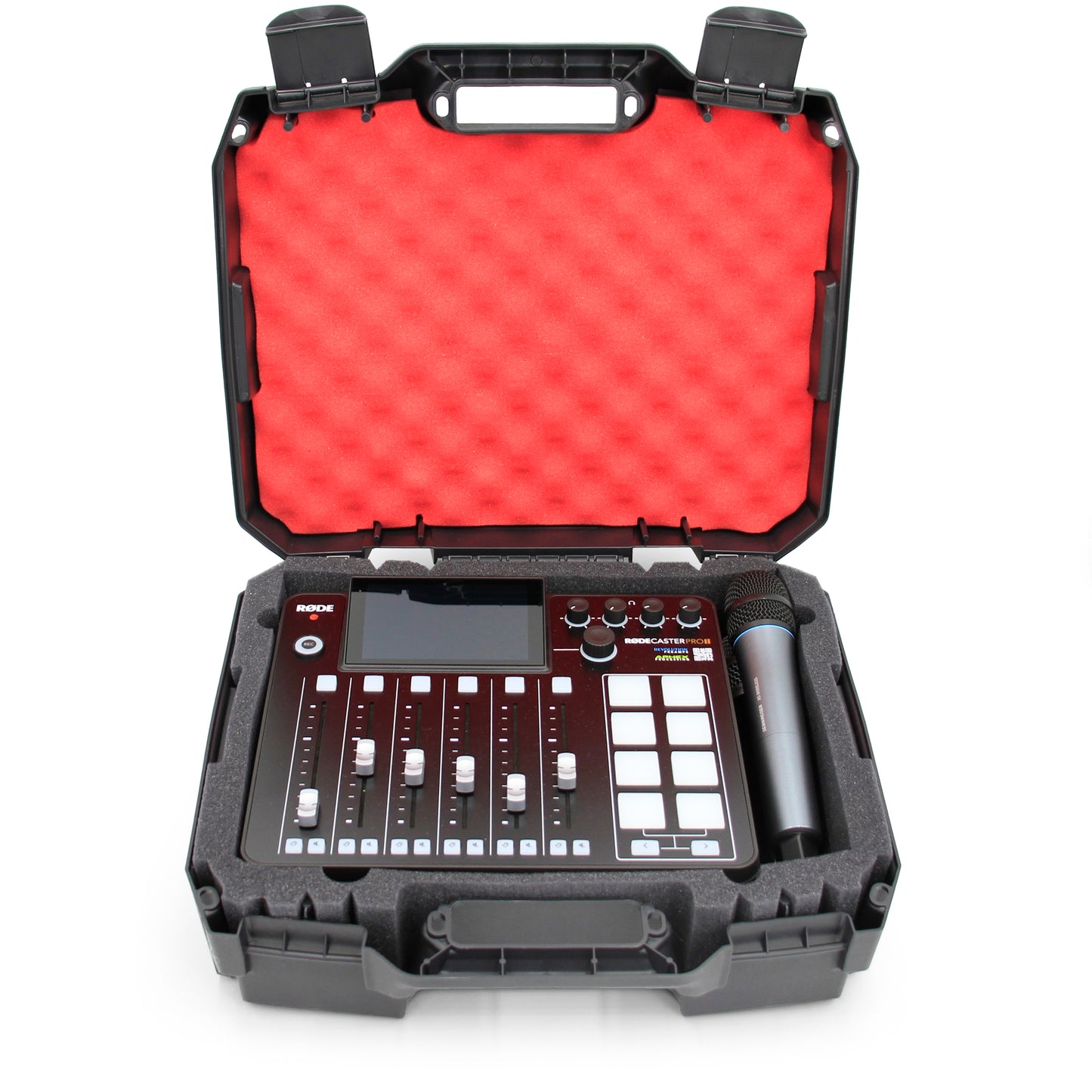 Hard Case Compatible With Rode Rodecaster Pro 2 Podcast Mixer , Podcaster Wireless Microphones and Adapters - Impact Resistant Exterior