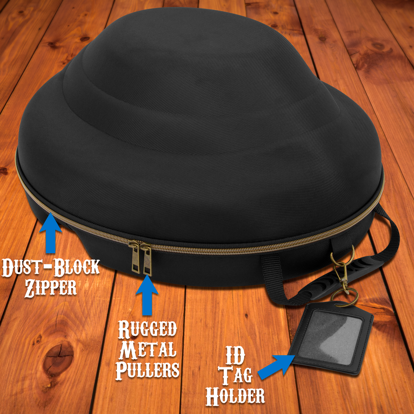 Cowboy Hat Box Cowboy Hat Storage for Brims Up To 4.75" - Hard Shell Hat Case with Adjustable Carry Strap and ID Slot - 4 Color Options