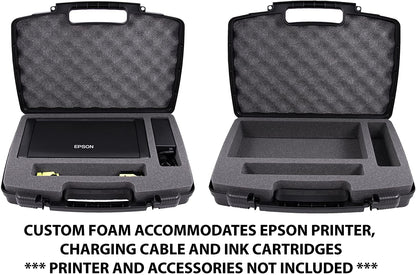 Hard Shell Epson WF-100/110 Printer Case – Custom Foam, Shock-Absorbing Protection with Travel Handle - Durable Portable Printer Case Only