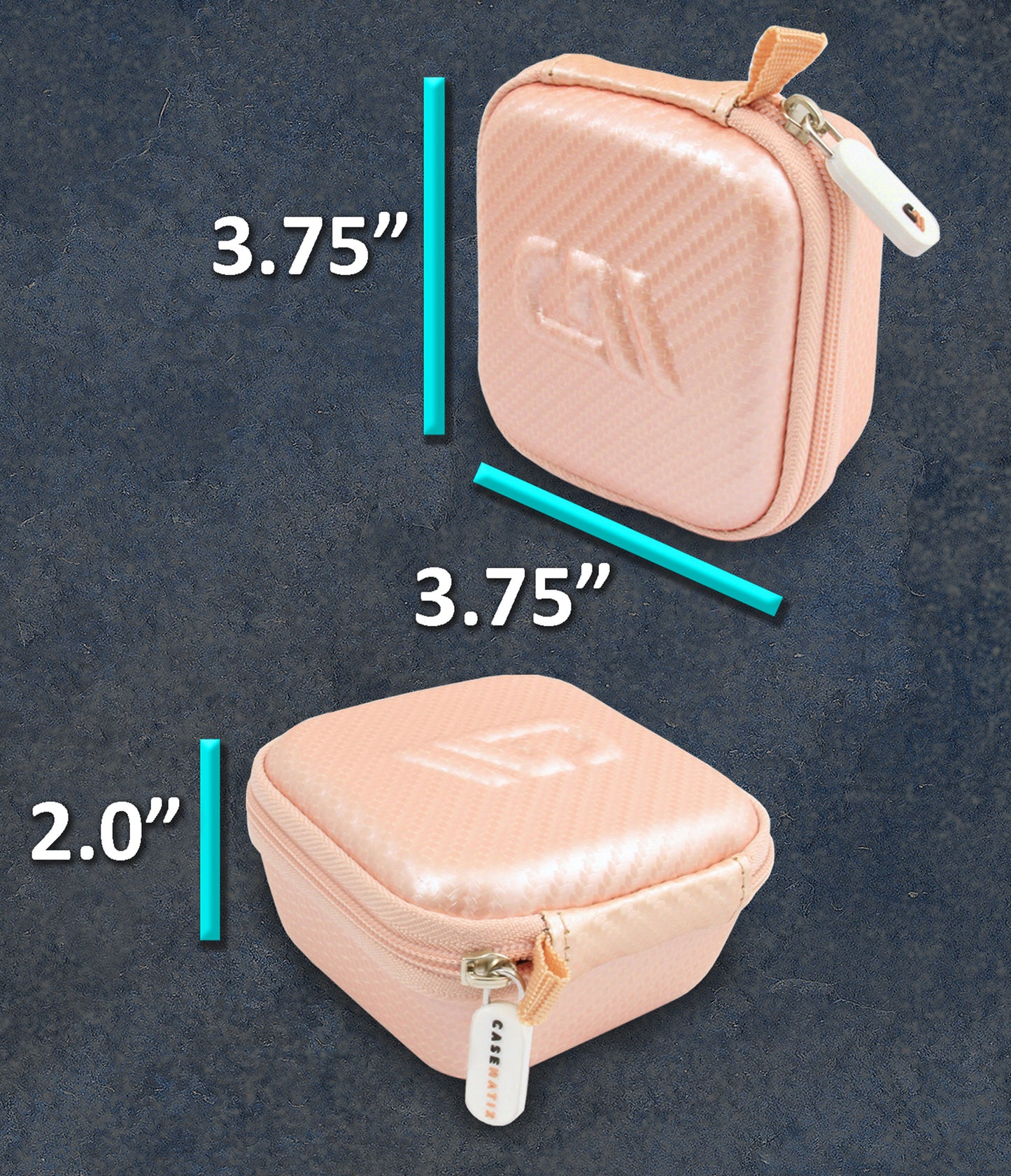 3.75" Hard Shell EVA Travel Case with Carabiner Clip - Fits Accessories up to 3.25" x 3.25" x 1.75"