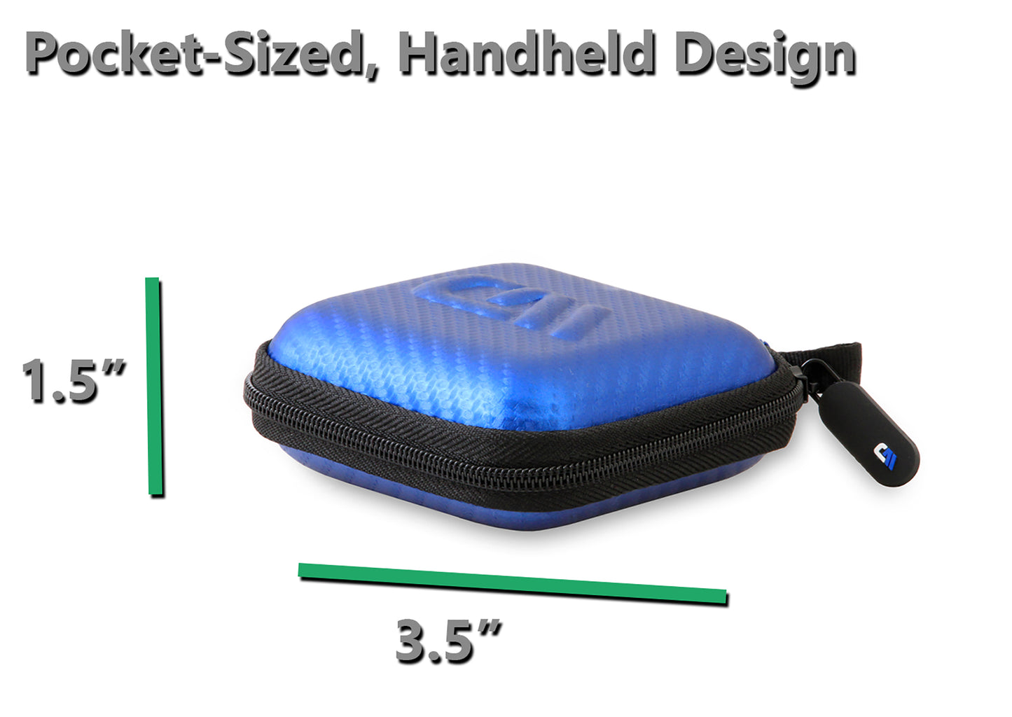 3.5" Hard Shell EVA Travel Case with Wrist Strap - Fits Accessories up to 3" x 3" x 1.2"