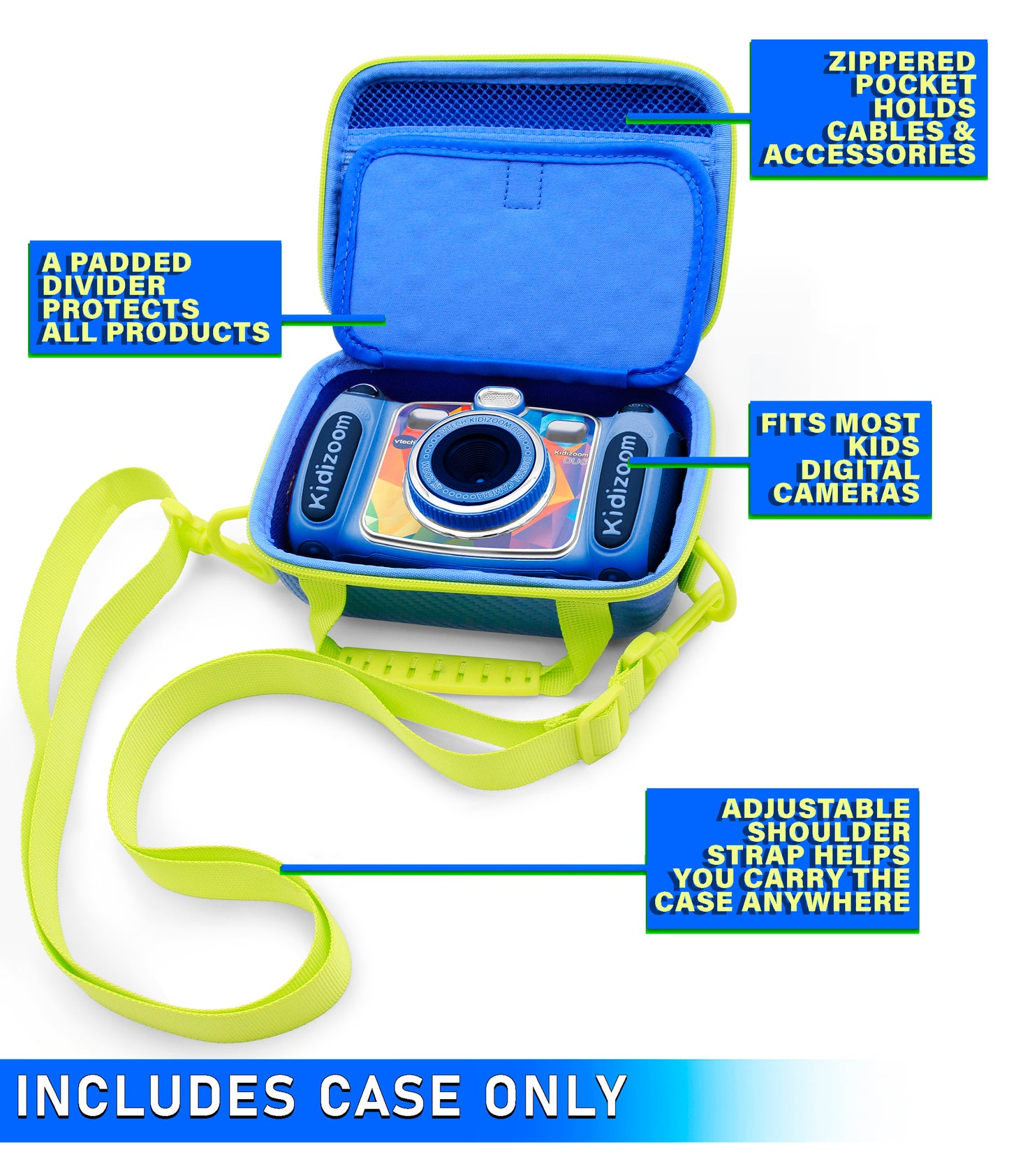 Camera Case Compatible with VTech KidiZoom - Travel Case with Strap Compatible with VTech KidiZoom Duo Selfie Cam, Pix, Twist Connect & More