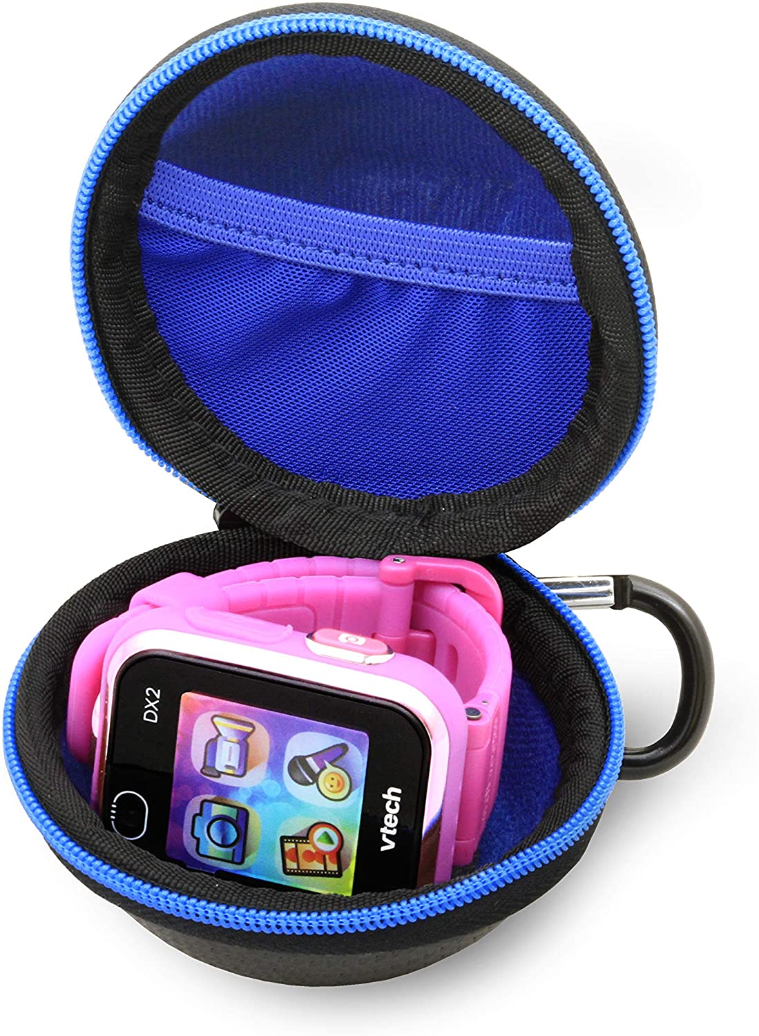 Travel Case Compatible with Verizon Gizmo Watch, VTech Kidizoom Smartwatch Dx2 - Protective Travel Case with Accessory Pouch & Carabiner