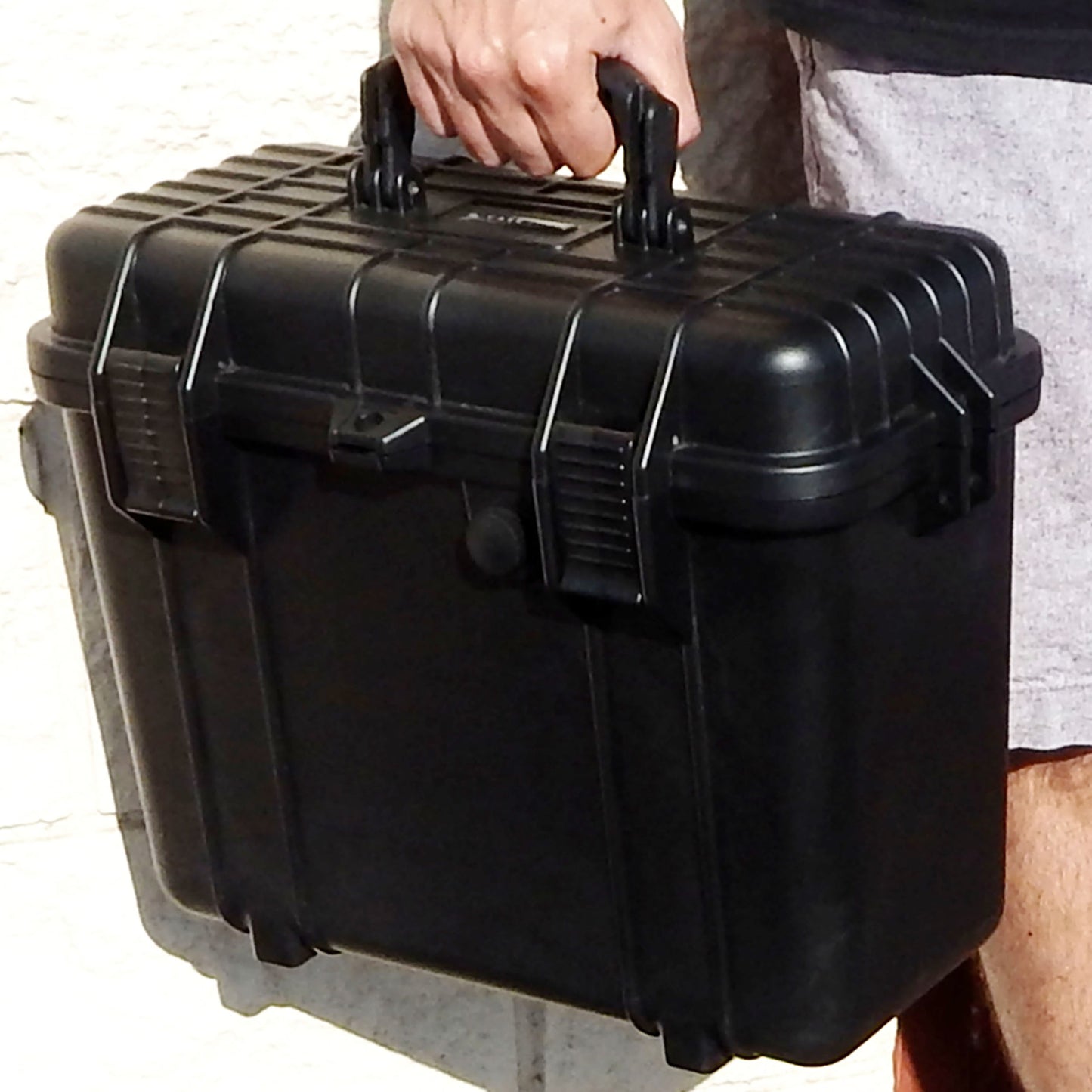 15" Waterproof Hard Travel Case with Padlock Rings and Customizable Foam - Fits Accessories up to 14” x 6” x 11.25”